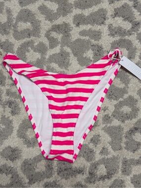 Women's Pink Stripe Bikini Bottom